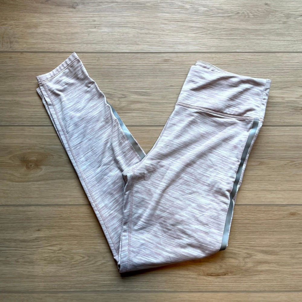 Calvin Klein Performance Pink Space Dye Logo Leggings Womens Large Wicking